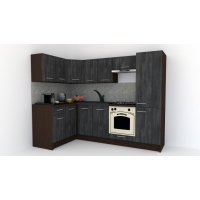 Bucatarie de Colt GENA NEW 1 ST. 140-250, Cu Corp de Cuptor, Wenge / Decor 8509